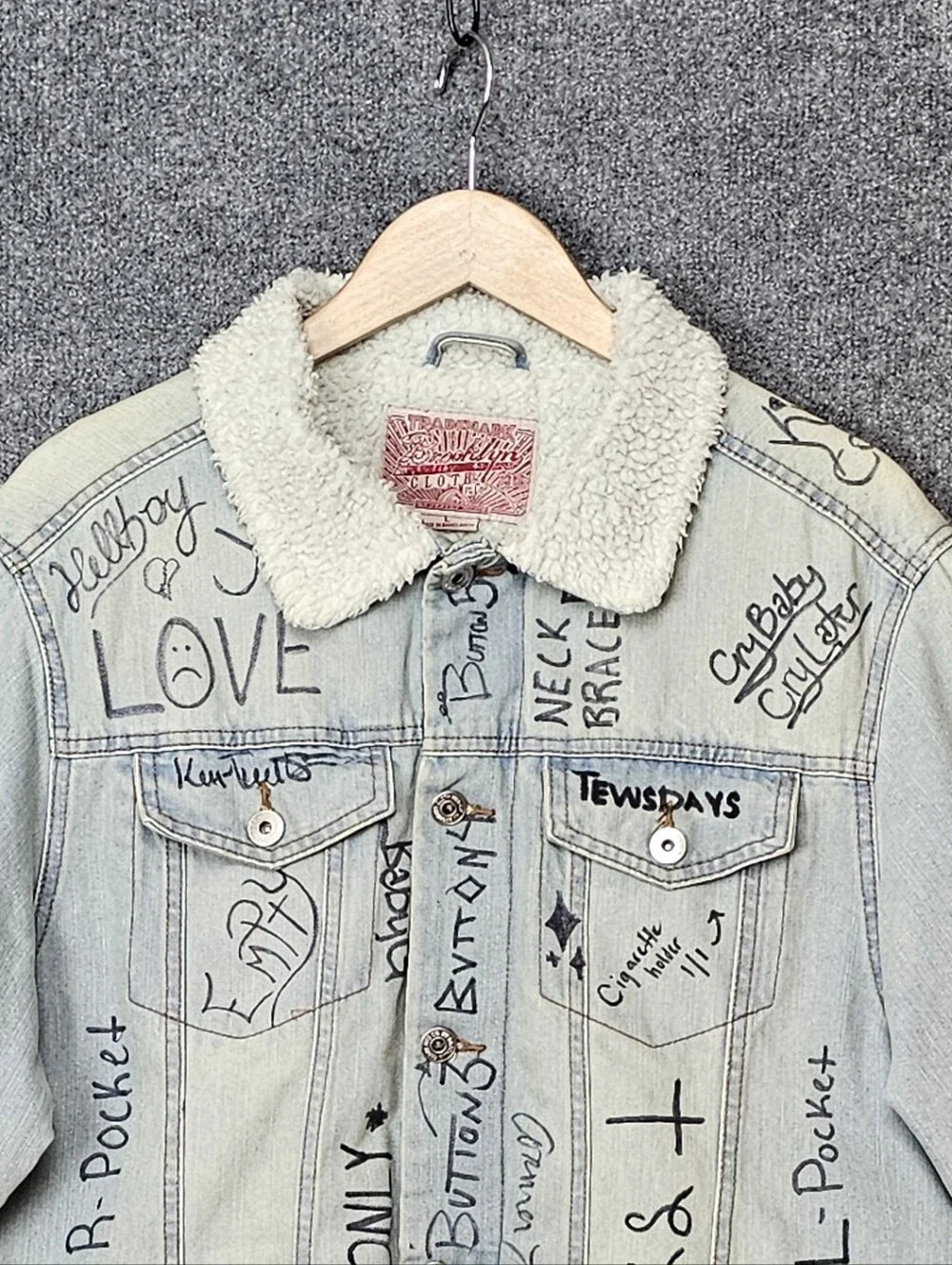 Men's One-of-A-Kind| Upcycled Levi's Sherpa Jacket| Inspired Punk Vibe Lil Peep